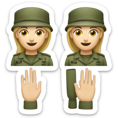 a caucasian female soldier making the military salute sticker