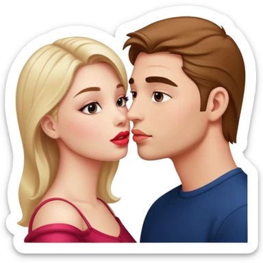 French kiss fair men and women sticker