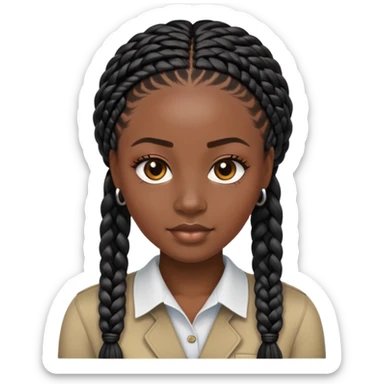 Black woman with box braids sticker