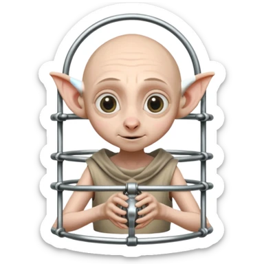 Dobby the house elf in steel chastity cage sticker