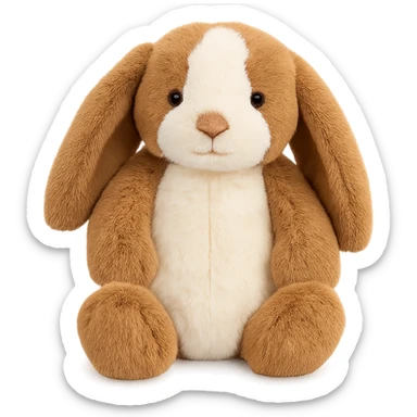 cute brown and white holland lop jellycat bunny plushie sticker