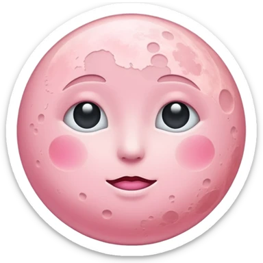 Light pink pink moon sticker