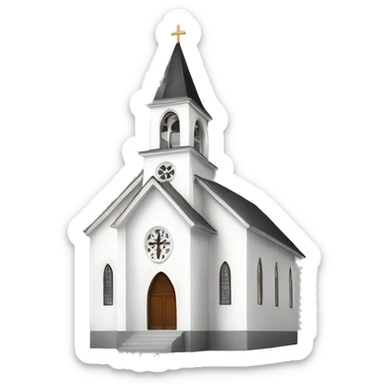 White cute church sticker