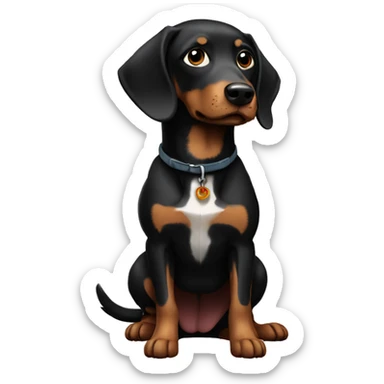 perro salchicha negro sticker