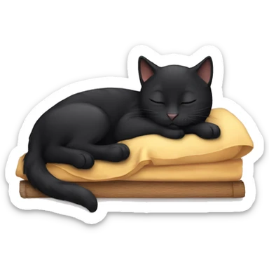 black cat sleeping sticker