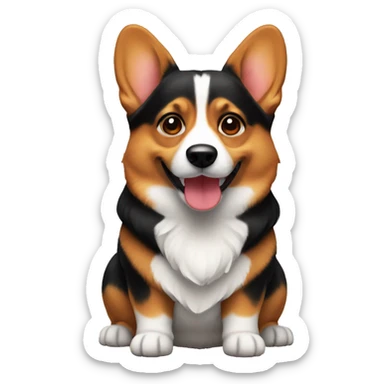 Corgi dog black and red sticker