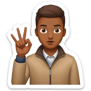 Un 2️⃣ jeune homme faisant un doigt d’honneur sticker