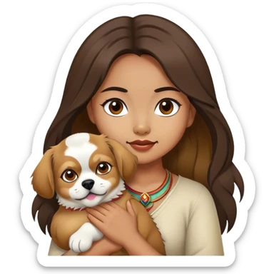 filipino girl with tibetan spaniel sticker