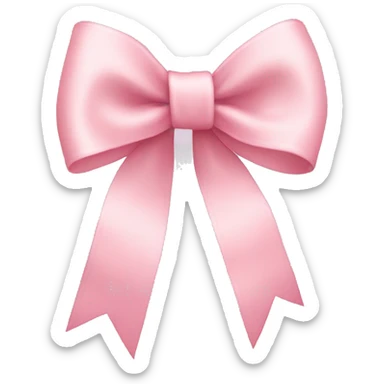 light pink ribbon bow sticker