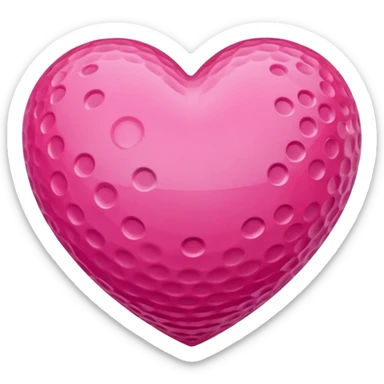 Pink golf ball in the shape of a heart sticker