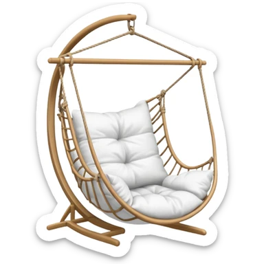 classic hanging chair with big pillows and blanket sticker
