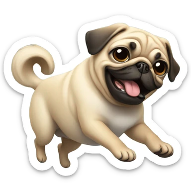 Back flipping pug sticker