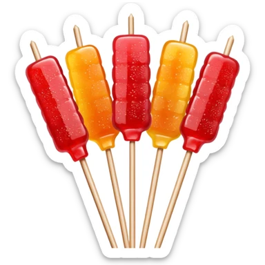 Tanghulu candied fruit skewers with red sugar coating, Chinese street food sticker