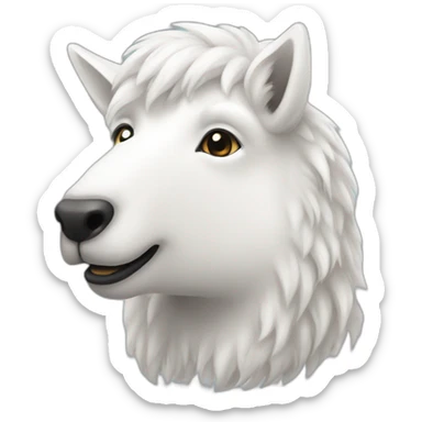 White alpaga corp sticker