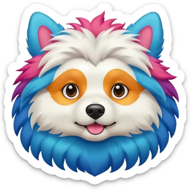 Colorful fakeamon doggie sticker