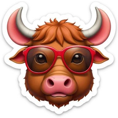 red water buffalo with sunglasses sticker