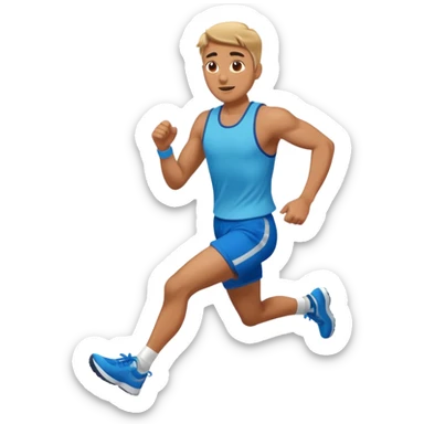 man doing run in place  sticker