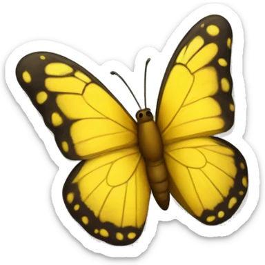 Yellow butterfly  sticker
