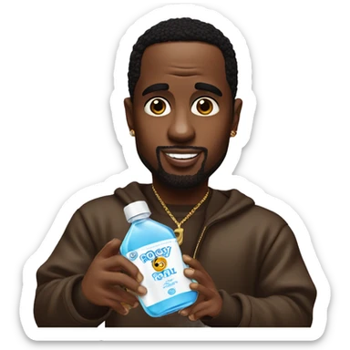 p diddy holding baby oil sticker