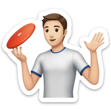 Brett Buselli throwing a frisbee sticker