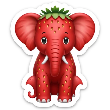 strawberry elephant sticker