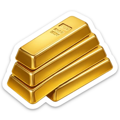 multiple gold bar placed on each other sticker