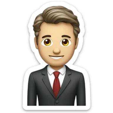 Create an emoji representing Frederic Leydier LinkedIn School to business relations sticker