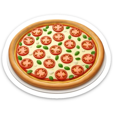 whole margarita pizza with slices sticker