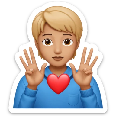 Bts hand pose and heart place mid of fingers sticker