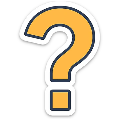 simple modern question mark icon sticker