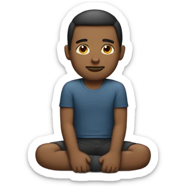 Man with hands on knees sticker