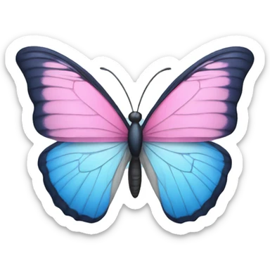 pink and blue butterfly  sticker