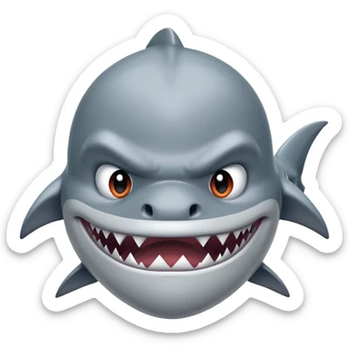 Frowning shark man sticker