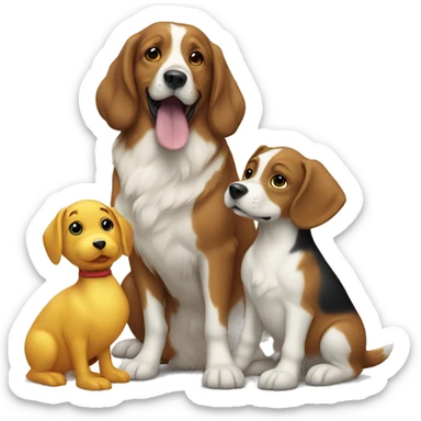 An emoji where ducks and dogs play together sticker