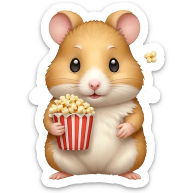 hamster holding pop corn sticker