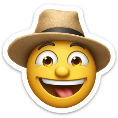 Funny face with hat  sticker