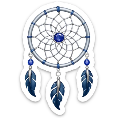 Silver Dreamcatcher with sapphire stones sticker