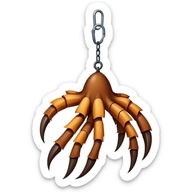 Brown claw with seven talons hanging downwards (not sentient) sticker