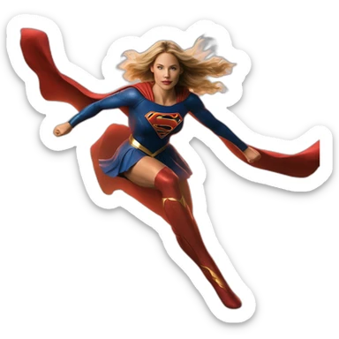 Sexy Supergirl levitation on air from the flash movie 2023 realistic sticker