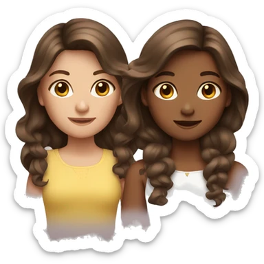 3 girls with brown hair sticker