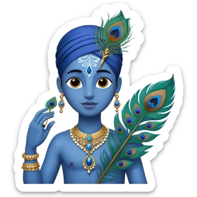 Krishna feather sticker