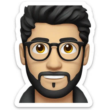 zayn malik with black hair and beard and spectacles and macbook sticker