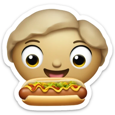 happy taco holding a hot dog sticker