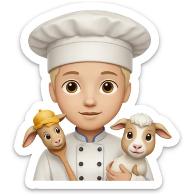 cook white goat sticker