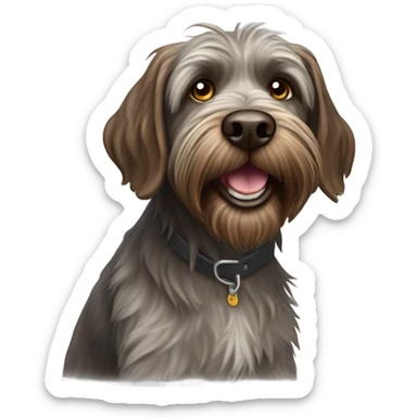 Wire haired pointing griffon smiling wide sticker