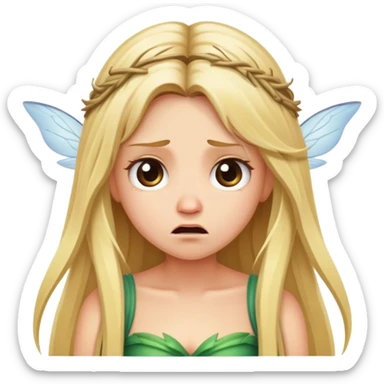 Frustrated fairy with long blonde hair  sticker