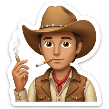 Cowboy with a cigarette sticker