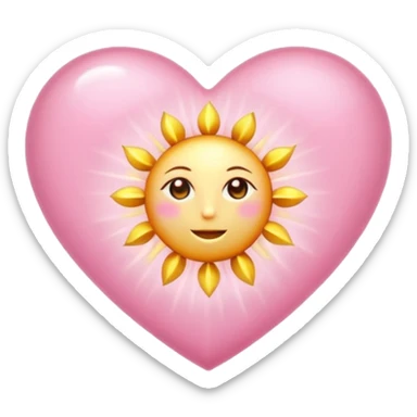 sakura heart with a golden sun sticker