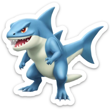 Sharpedo-Charmeleon-Gible-Larvitar-Fakémon Full Body sticker