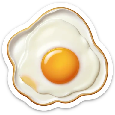 fried egg with only white albumen sticker